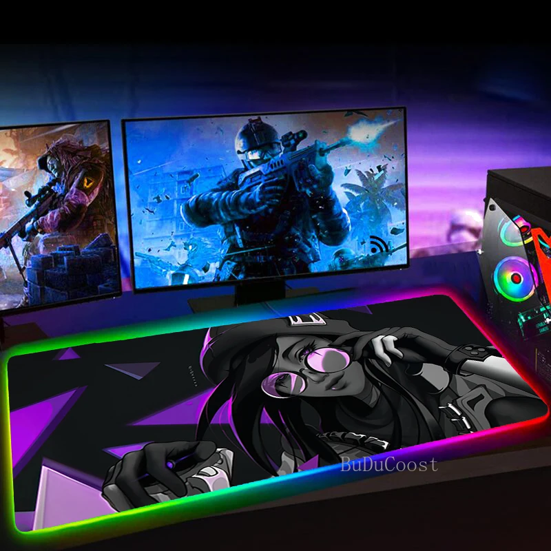 Tappetino Per Mouse Rgb Valorant Xxl 90X30 Gaming Mause Pad 60X30 Mousepad Podkladka Pod Mysz Gomma Antiscivolo Con Tapis De Souris Retroilluminato