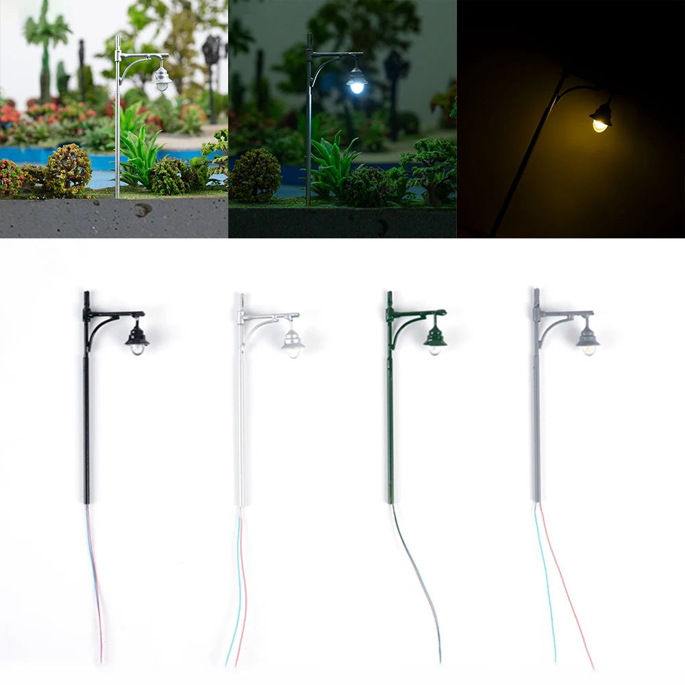 5Pcs Miniature Train Led Light Landscape Lawn Railway Lamp Post Layout Mini Garden Street Light Model Building Kit Ho Scale 1:87