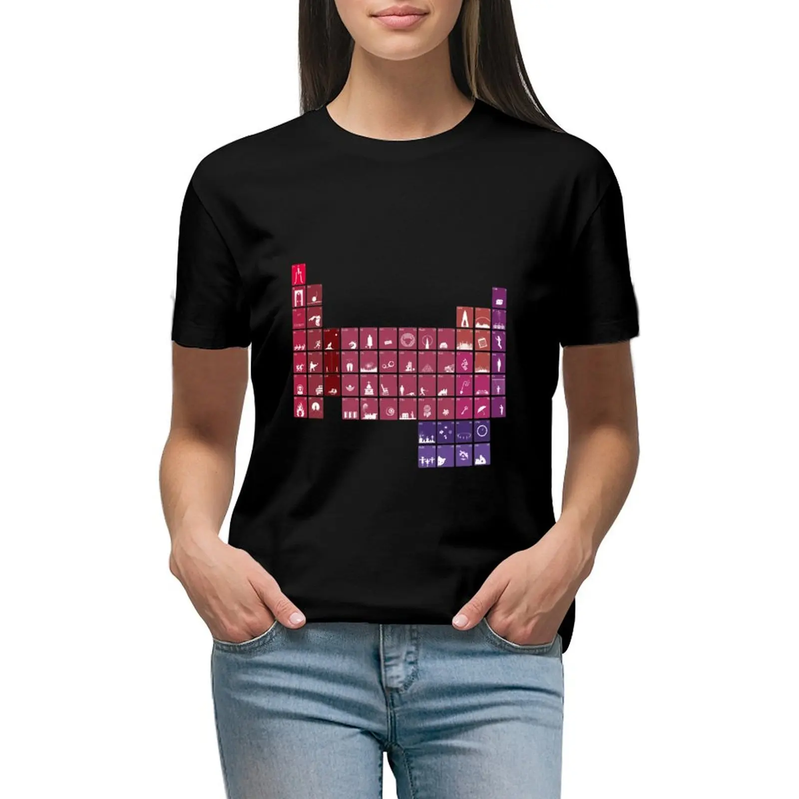 Tavola Periodica Di Stephen King T-Shirt Manica Corta Tee Kawaii Vestiti Vestiti Carini Vestiti Delle Donne Coreane