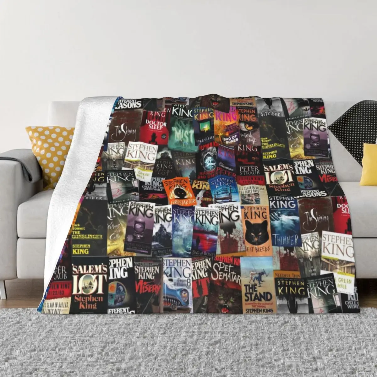Stephen King Book Covers, Horror Bookworm Throw Coperta Fashion Sofa Coperte Coperta Per Bambini