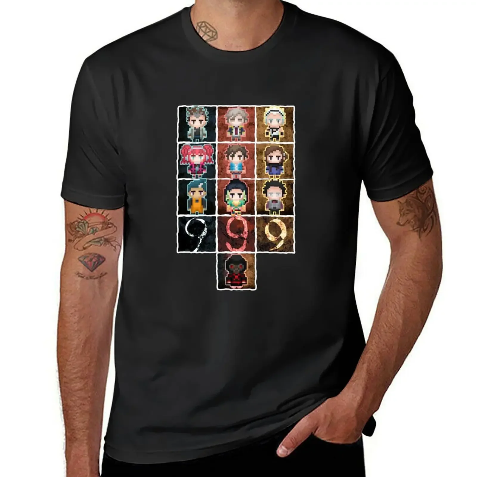 9 Sprites 9 Persone 9 Pixel T-Shirt Asciugatura Rapida Vestiti Hippie Vestiti Estetici Magliette Aderenti Per Uomo
