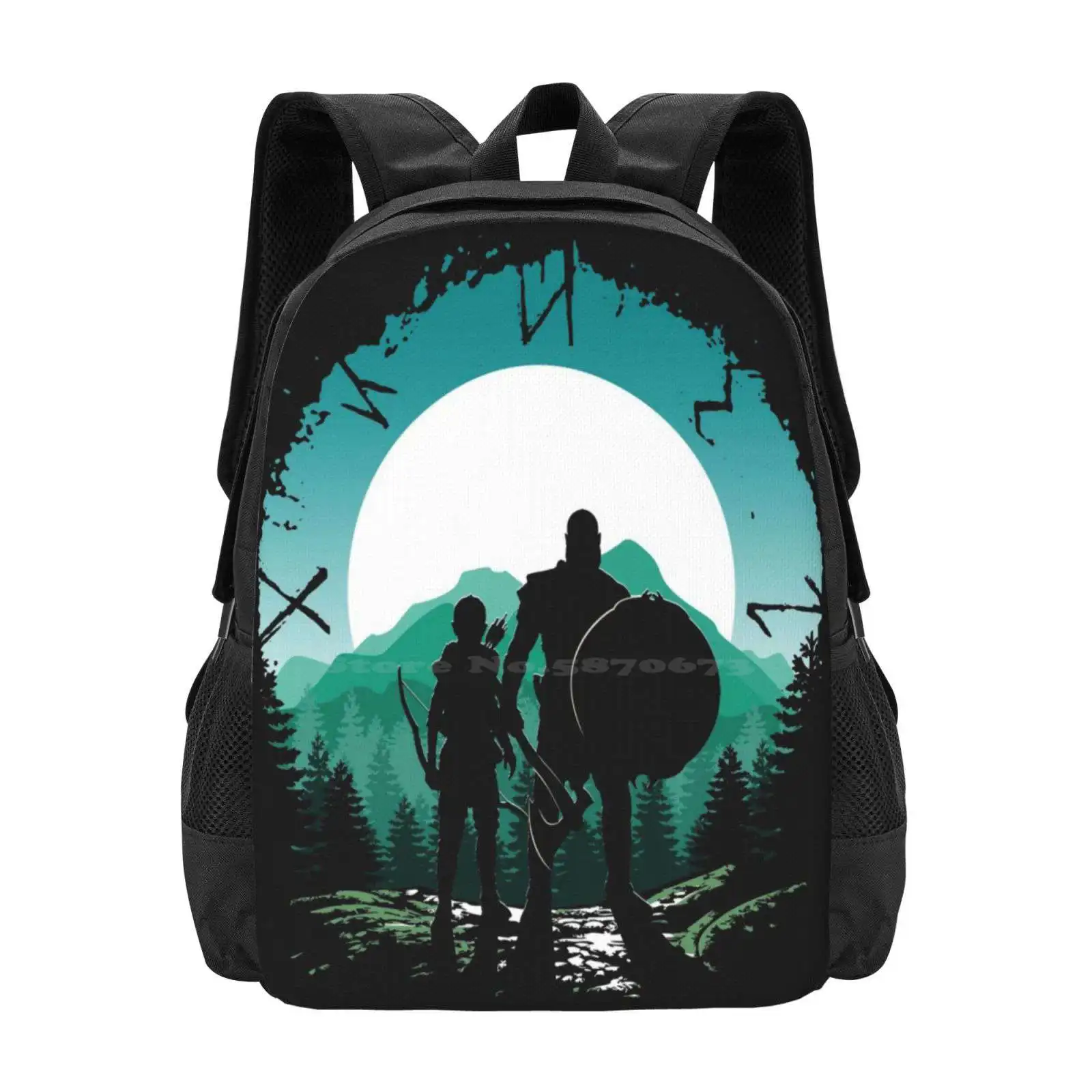 Kratos And Son School Bags Zaino Per Laptop Da Viaggio Craus God Of War 4 God Of War 3 God Of War 1 God Of War Ps4 Kratos Son