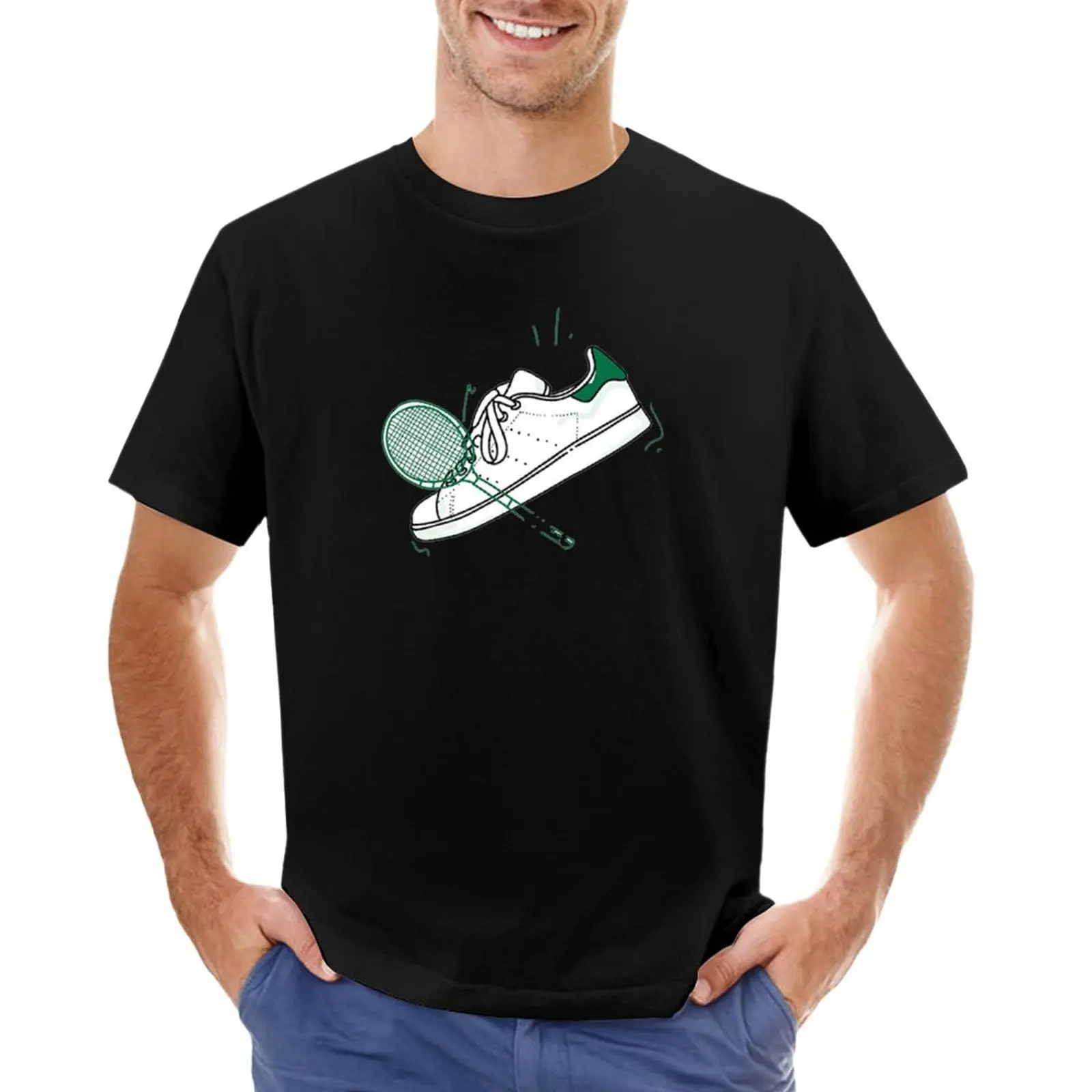 Stan Smith Tennis Shoes T-Shirt Short Sleeve Tee Custom T Shirts Design Your Own T Shirt Men