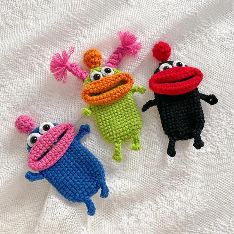 Creativo Cartoon Car Key Pack Salsiccia Bocca Maglia Lana Auto Ciondolo Bocca Grande Monster Keys Case Chain