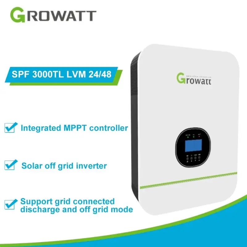 Growatt 3Kw 24V Falownik Max Pv Tensione Di Ingresso 145Vdc Mppt 80A Caricatore Solare 3000W Inverter Solari