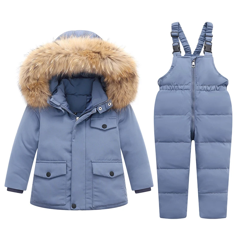 Parka Vera Pelliccia Con Cappuccio Ragazzo Bambino Tuta Inverno Piumino Caldo Bambini Cappotto Bambino Tuta Da Neve Neve Bambino Ragazza Vestiti Set D