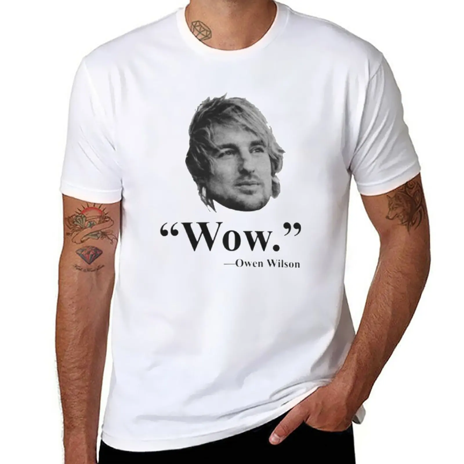 New Owen Wilson Wow T-Shirt Top Graphics T Shirt Plus Size T-Shirt Designer T Shirt Uomo