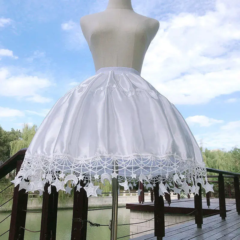 Sottoveste Lolita Sottoveste Per Tutu Lolita Regolabili Quotidianamente In Seta Da Sogno Con Stella E Luna