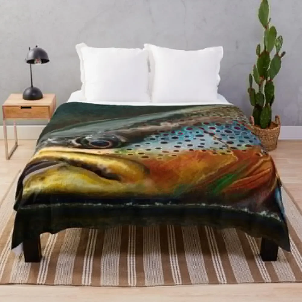 The Night Hunter Wild Brown Trout Throw Coperta Soft Softest Sofa Throw Sofa Coperte