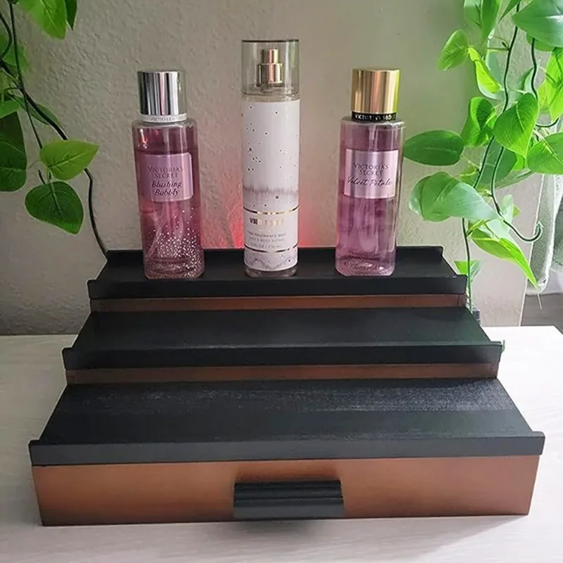 Organizzatore Di Profumi In Legno Per Uomo 3 Livelli Di Espositore Rialzato Con Organizzazione Di Profumi Per Riporre I Cassetti