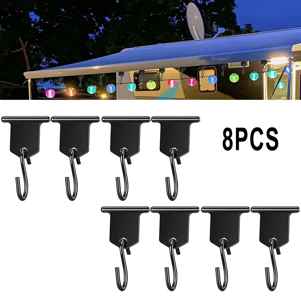 Ganci Per Tende Da Sole Da Campeggio A Forma Di S Da 8 Pezzi Rack Con Fori Ganci Per Tende Da Camper Ganci Per Feste Leggeri Per Accessori Per Camper 