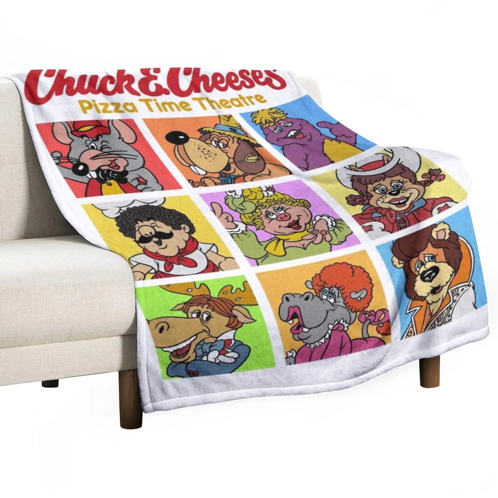 I Tuoi Monostrisies Animatronic Anni '80 Preferiti Da Chuck E. Chee'S Munch Make Believe Band Throw Blanket Idee Regalo Di San Valentino