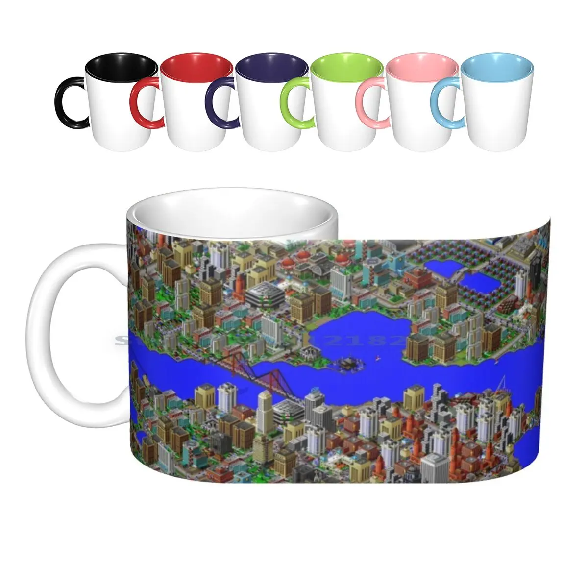 Simcity 2000 Hd Screen Tazze In Ceramica Tazze Da Caffè Tazza Da Tè Al Latte Simcity 2000 Sims Gioco Per Computer Da Gioco Per Pc Will Wright Marxis