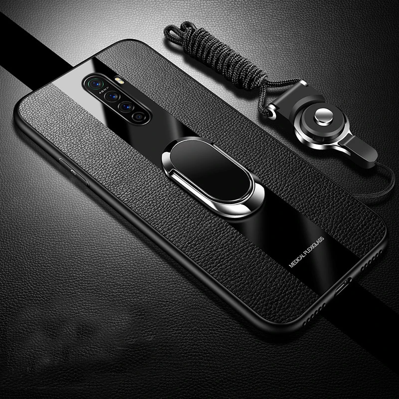Per Oppo Realme X2 Pro Case Luxury Soft Silicone Plexiglass Con Supporto Ad Anello Custodia Posteriore Magnetica Per Realme X2Pro Realmex2 Pro