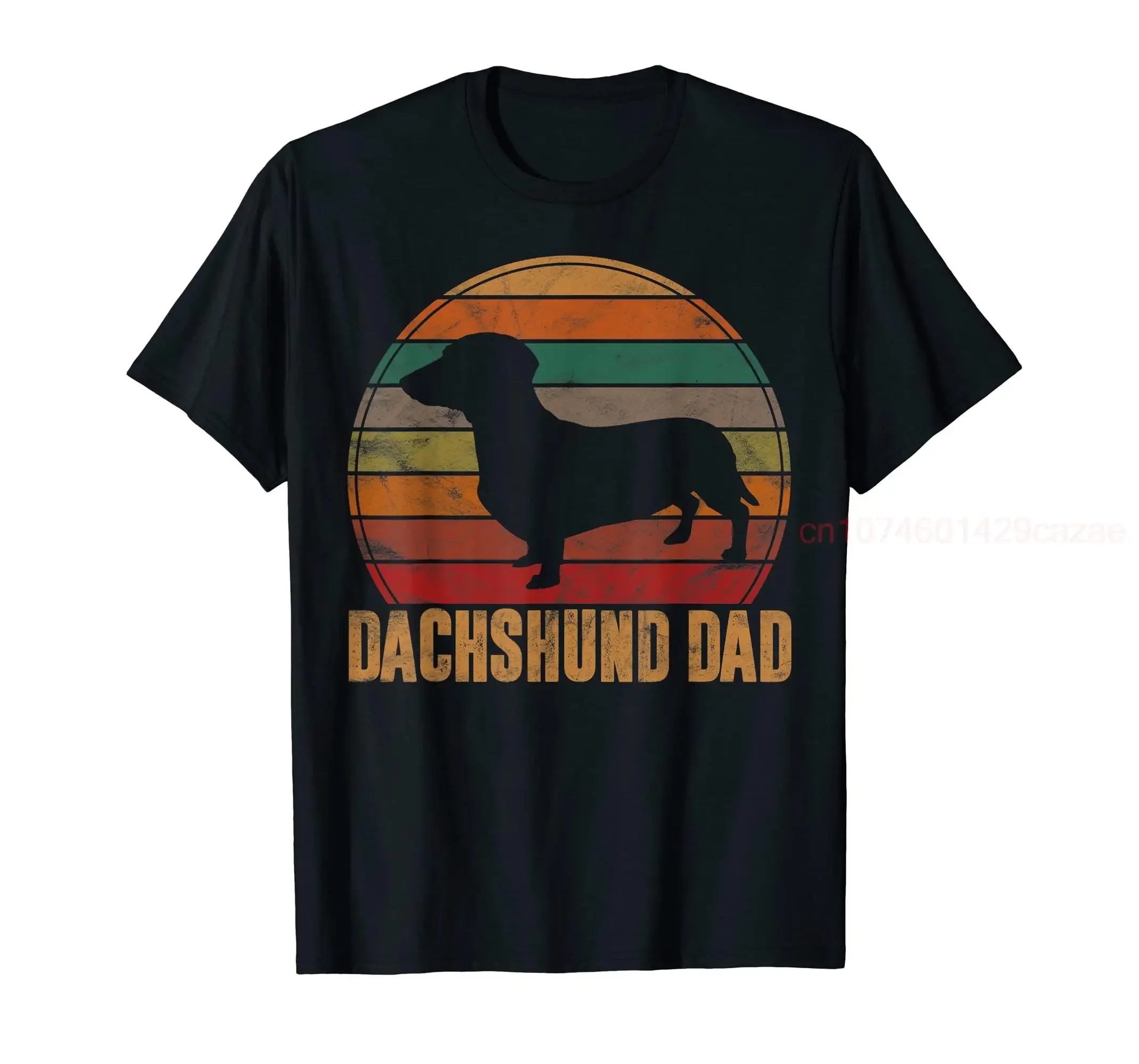 T-Shirt Retrò Dachshund Pai Para Homens E Mulheres, Algodao, Doxie Pai Presente Cao Individuale T-Shirt Pet Pai, Camisas Unisex
