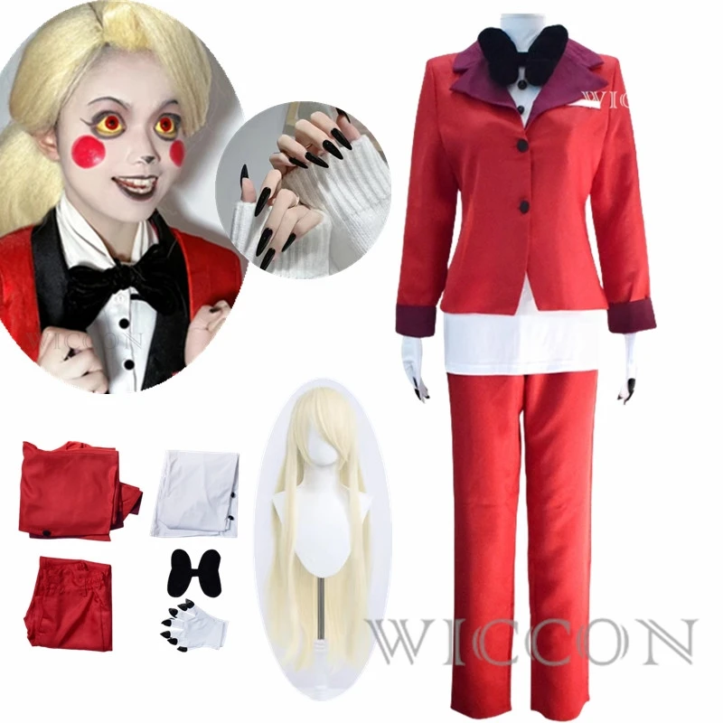 Charlie Morningstar Cosplay Hazzbin Cos Hotel Fantasia Costume Travestimento Donne Adulte Top Pantaloni Abiti Halloween Carnival Suit