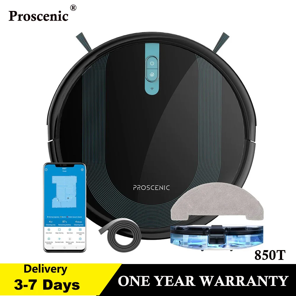 Proscenic 850T Wifi Robot Aspirapolvere, Robot Aspirapolvere, Alexa E Google Home & App Control, Robot Aspirapolvere