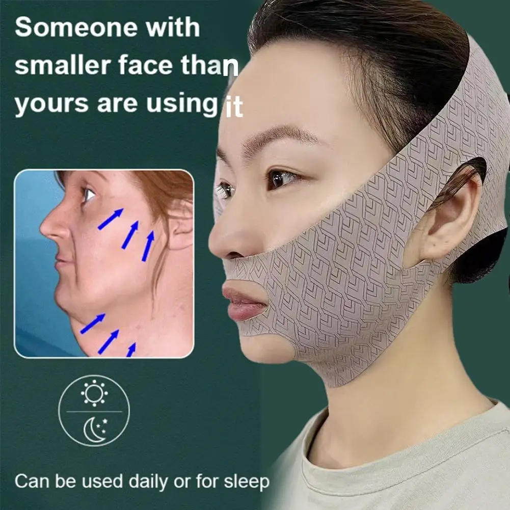 V Face Slimming Belt Beauty Facial Carving Sleep Mask Anti-Cedimento Double Chin Mask Elastic Nasolabial Folds Remover
