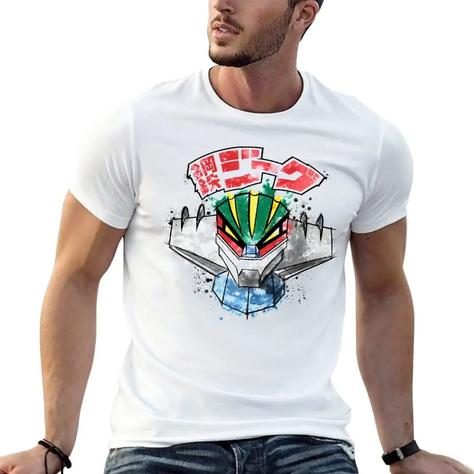 Jeeg Robot T-Shirt Oversize Oversize Plain Heavyweight T-Shirt Per Uomo