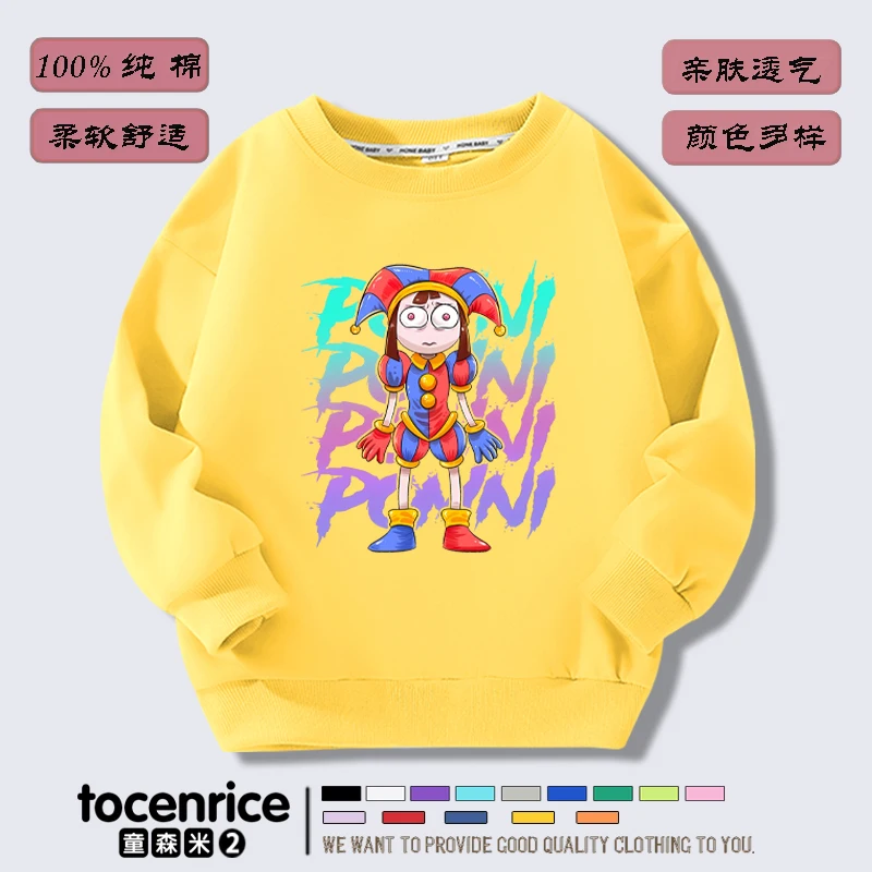 The Amazing Digital Circus Print Maglione Girl Boy Felpe Bambini Kid Cartoon Felpe Kid Pullover Cotton Clothes Pomni Jax