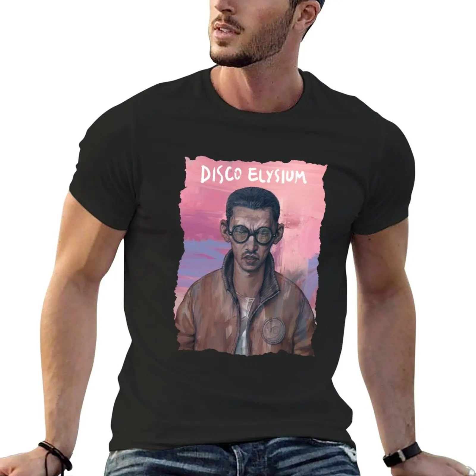 New Mens Womens Disco Gioco Elysium Funny Fans T-Shirt Anime Custom T Shirt Plain White T-Shirt Uomo