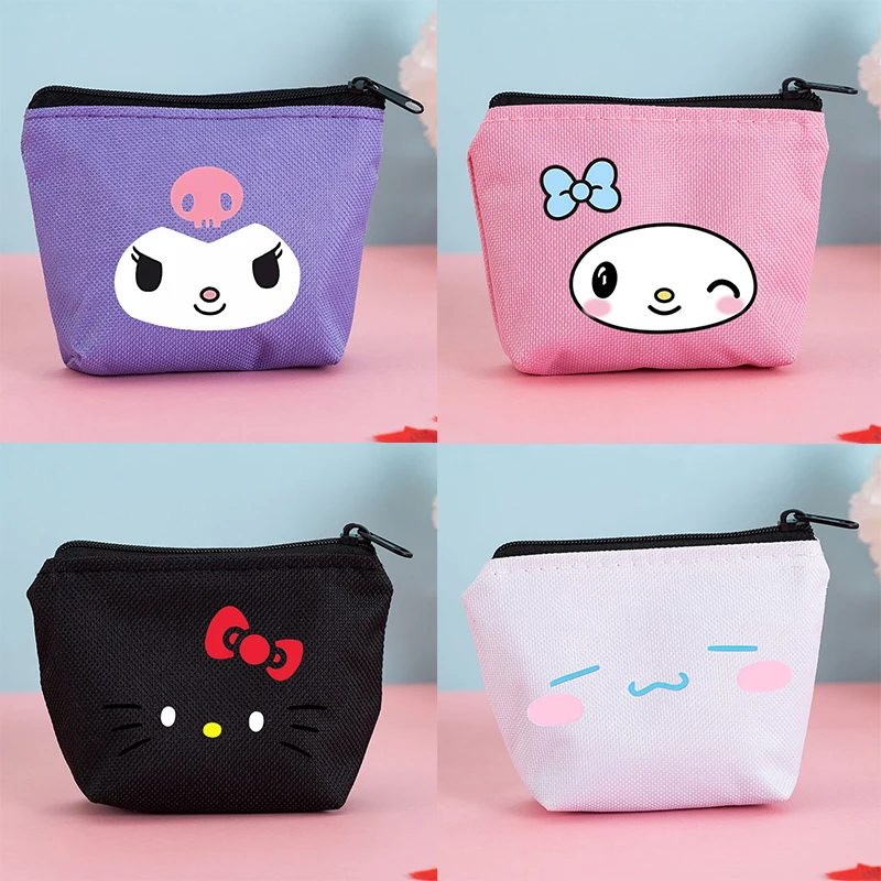 Hello Kitty Kuromi Cinnamoroll Portamonete New Anime Expression Figures Portafoglio Portafoglio Billfold Fashion Money Bag Regalo Per Bambini