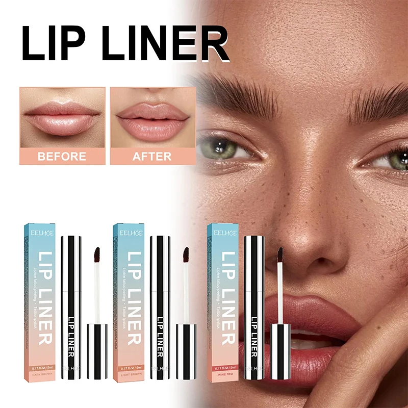 Peel Off Lip Liner Tattoo Lipgloss Waterproof Long Lasting Matte Lip Ink Lip Tint Sexy Red Brown Contour Lipliner 3 Color Makeup