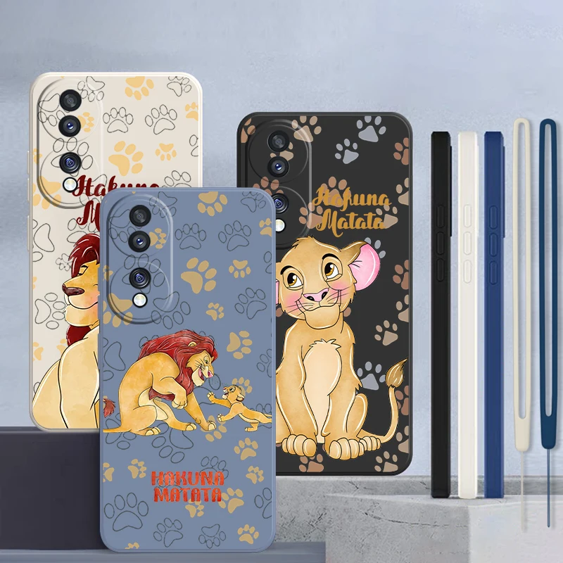The Lion King For Honor X8 X9A X8A 80 70 60 50 X20 10X 9C 9A 9S 8A Custodia Morbida In Silicone Con Corda Liquida Coque Capa Cover