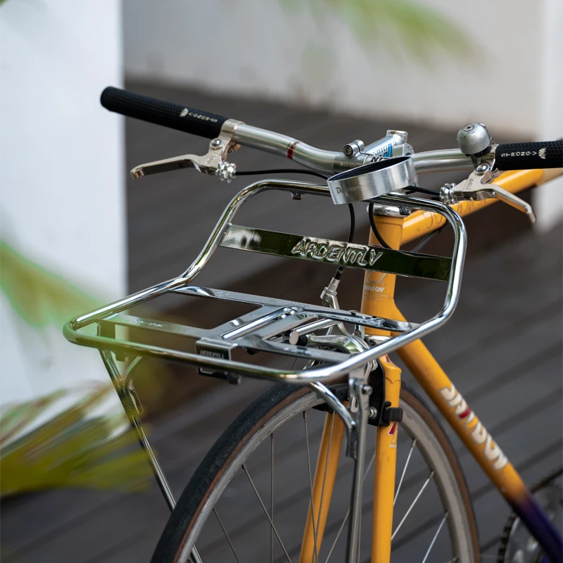 Ardly Bike Basket Fixed Gear Track Bike Cestino Anteriore Multifunzione Cestini Da Ciclismo Con Telaio In Lega Di Alluminio Vintage Ultraleggero