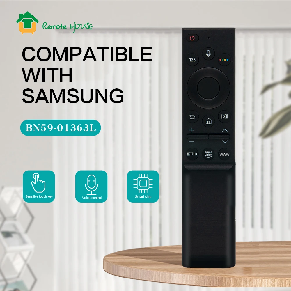 Bn59-01363L Telecomando Vocale Utilizzare Per Samsung Smart Qled Series Tv Muslimremoto Con Pulsante Www Netflix