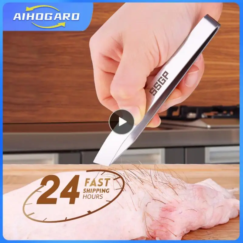 Pinzas Planas Y Inclinadas De Acero Inoxidable, Herramienta Para Quitar Huesos De Pescado (4,6 "), Utensilios De Cocina