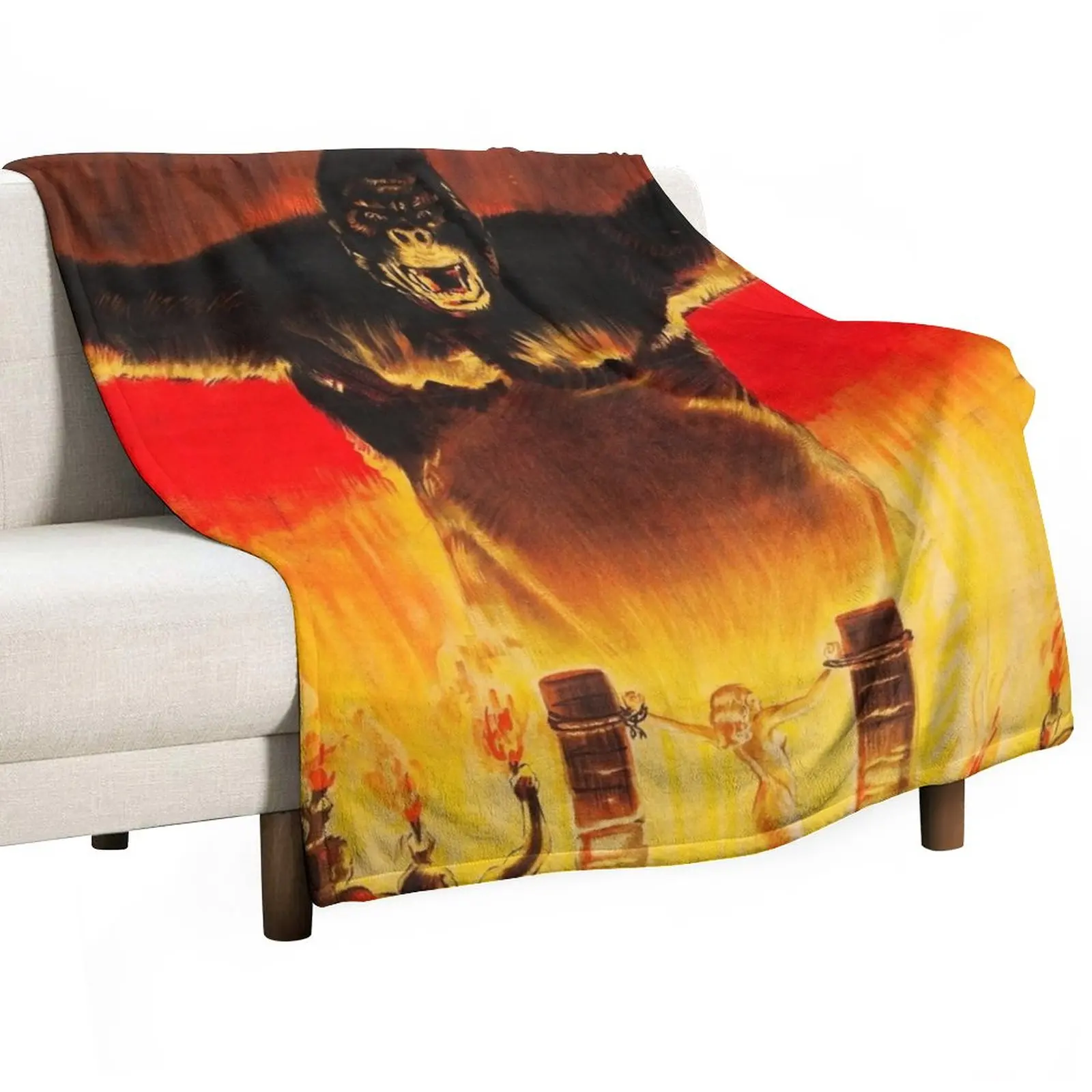 Vintage King Kong Movie Poster Throw Coperta Manga Soft Big Coperta Per Capelli