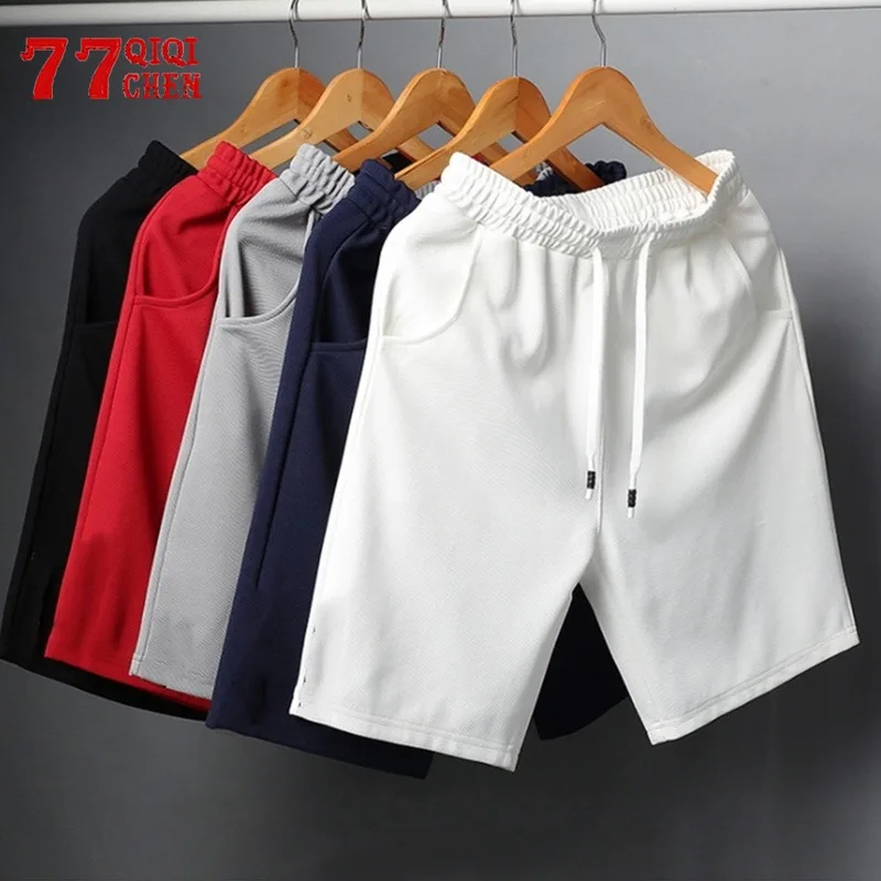 Casual Shorts Men Running Sport Baseball Mesh Shorts Male Summer Elastic Waist Solid Color Short Pant Jogging Bermuda Masculina