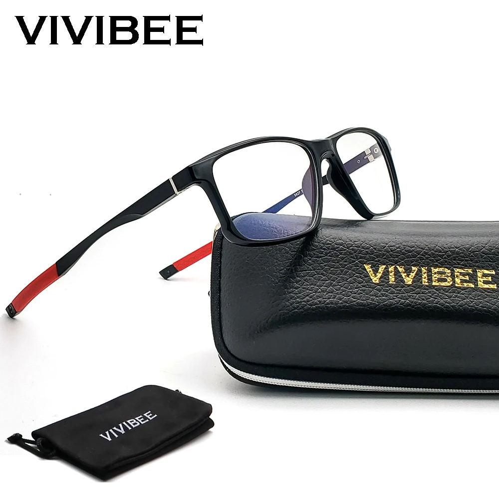 Vivibee Sports Men Blue Light Blocking Occhiali Da Gioco Aste In Alluminio Uv400 Anti Blue Ray 2024 Occhiali Da Vista Quadrati Da Ufficio Maschili
