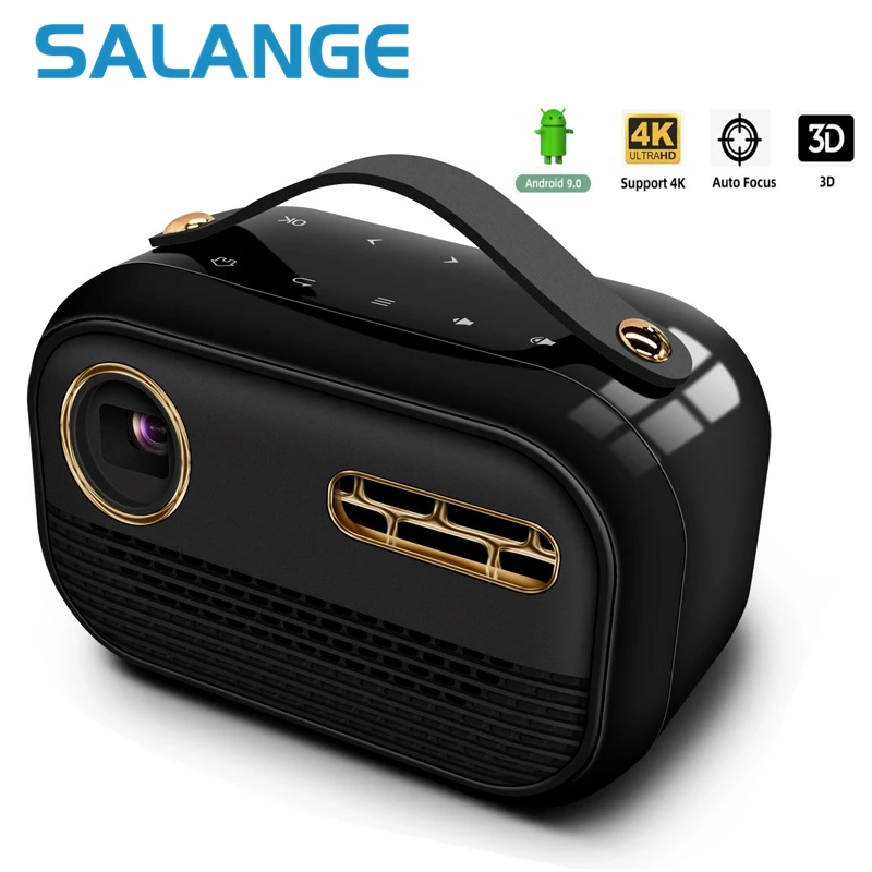 Salange P16 Mini Proiettore Android 9.0 Smart Pocket 3D 4K 1080P Supporto Miracast Airplay 5G Wifi Home Videogioco Proyector