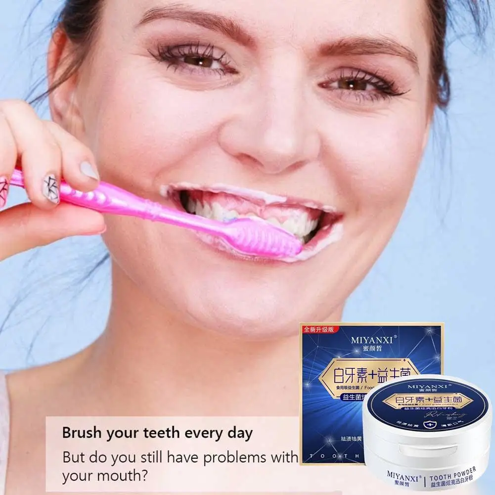 50G Originale Sbiancante Per Denti In Polvere Dentifricio Sbiancante Per Denti Polvere Probiotica Attivata Per Strumenti Di Igiene Orale H1Y5