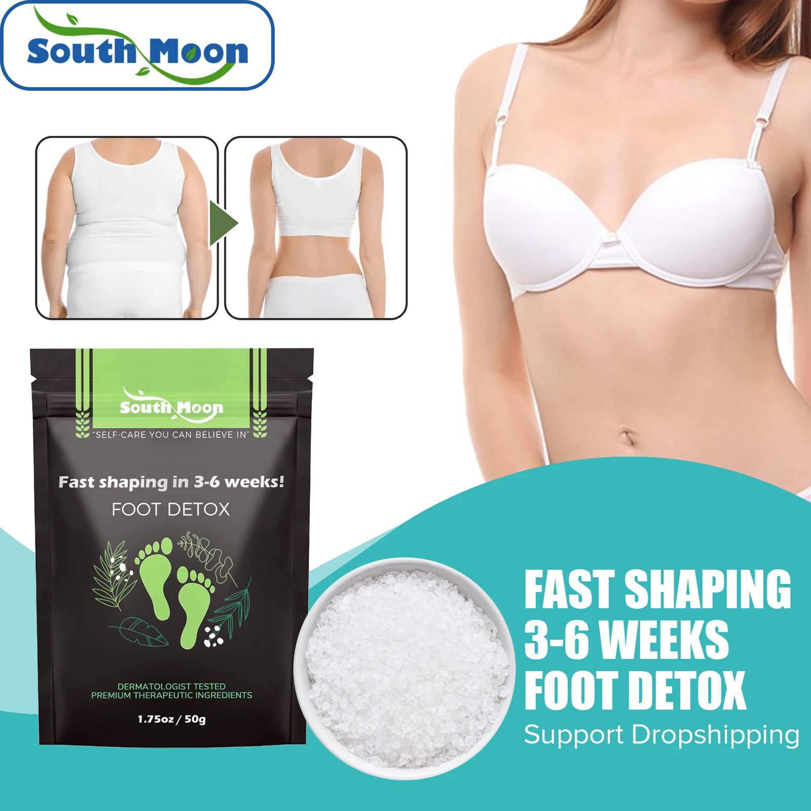 Bruciare I Grassi Pediluvio Sale Soak Fast Slimming Ginger Detox Salt Foot Soak Body Detox Stress Relax Perdita Di Peso Assistenza Sanitaria 50G
