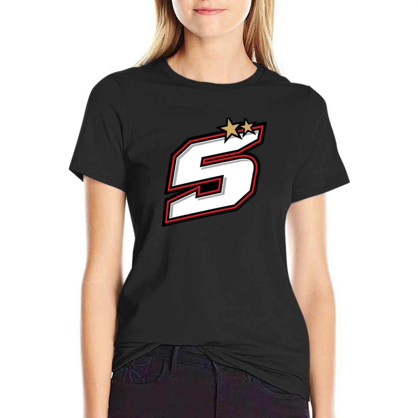 Johann Zarco Numero 5 T-Shirt Plus Size Top Abbigliamento Estetico Abbigliamento Donna