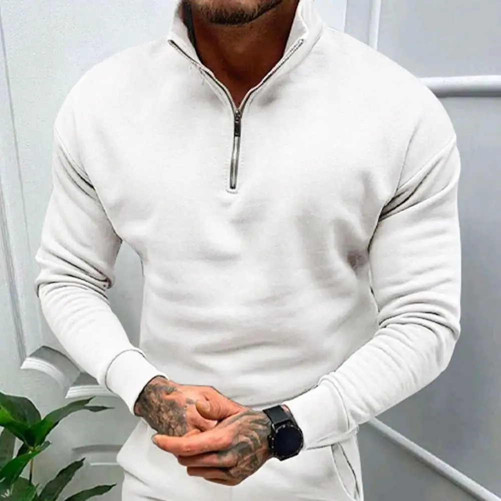 Maglione Da Uomo Con Zip Mezza Apertura Scollo Maglione Elegante Top Invernale Da Uomo Slim Fit Caldo Confortevole Con Cerniera Colletto Alla Coreana