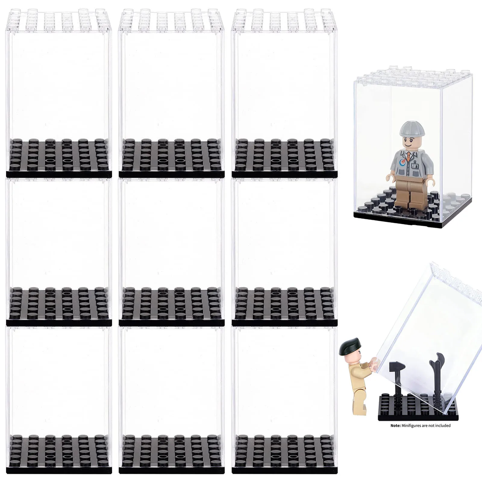 Scatola Di Visualizzazione Per Blocchi Di Costruzione Piccole Particelle Adatte Per Lego Minifigures Scatola Di Polvere Da Tavolo Trasparente Scatola 