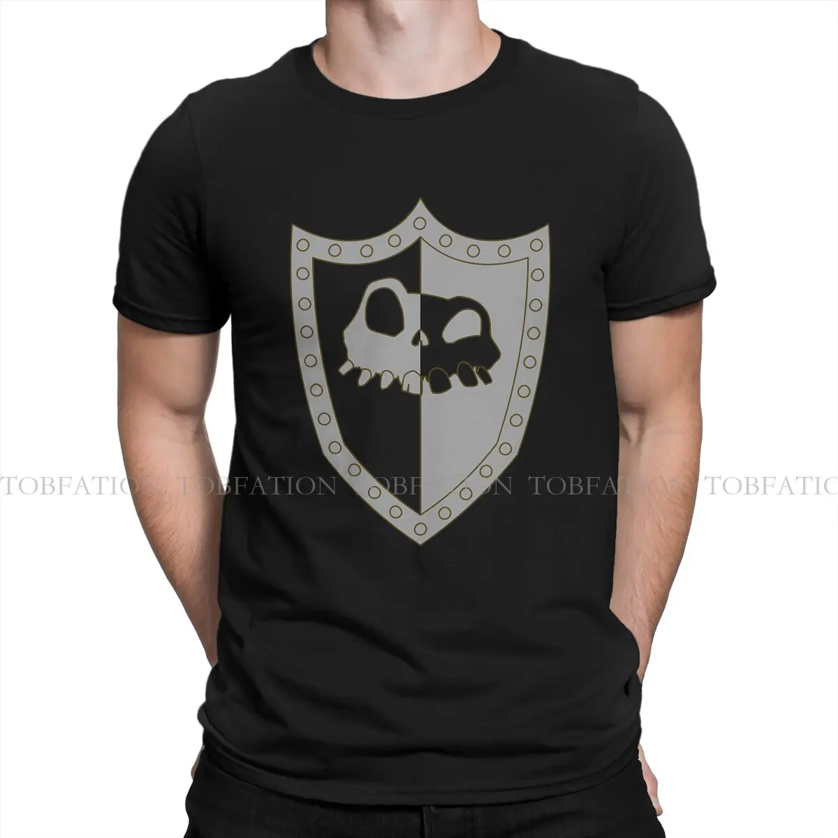 Medievil Game Maglietta In Puro Cotone Maglietta Elegante Con Scudo D'Argento Maglietta Oversize Da Uomo Alla Moda