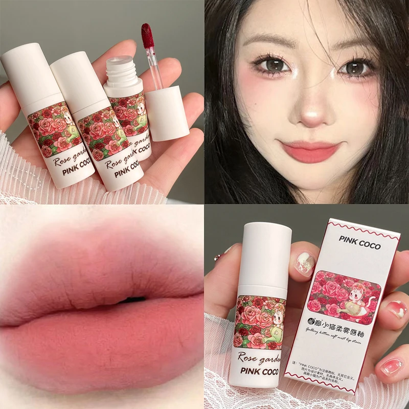 Long Lasting Velvet Matte Nude Red Lip Gloss Waterproof Liquid Lipstick Antiaderente Cup Mousse Lip Gloss Trucco Coreano Cosmetico