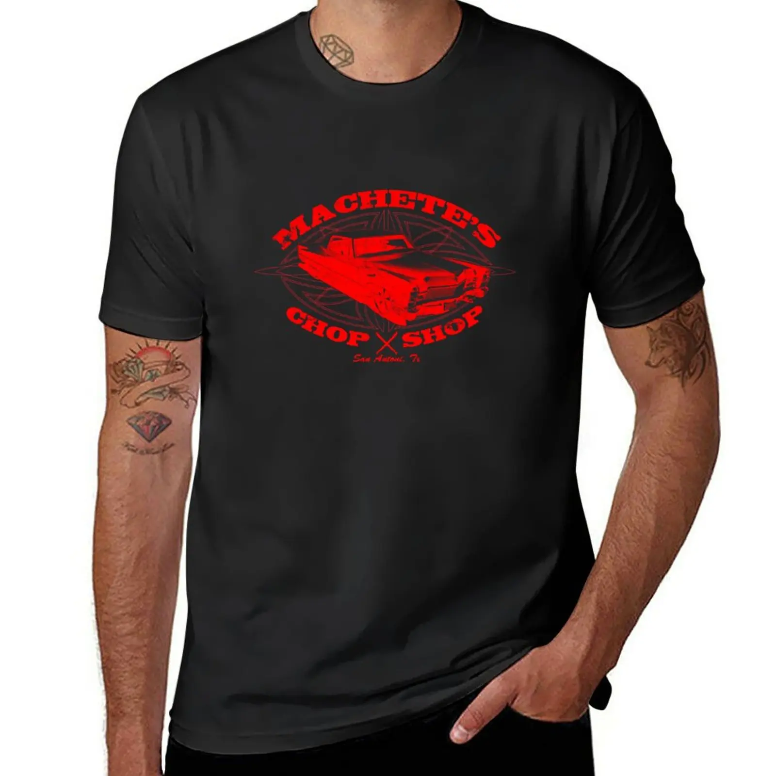 Machete Chop Shop T-Shirt Blacks Anime Oversize Summer Top Abbigliamento Uomo