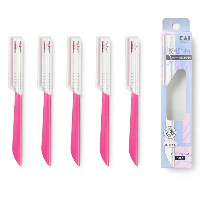 5Pcs Set Di Epilatori Per Sopracciglia In Acciaio Rosa Per Le Donne Trucco Sopracciglia Depilazione Strumento Per Lo Styling Lama Viso Sourcil Rasoio 