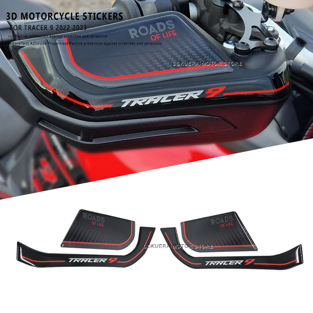 Per Yamaha Tracer 9 2022 2023 3D Sticker Accessori Moto Resina Antigraffio Parabrezza Paramani Adesivo Di Protezione