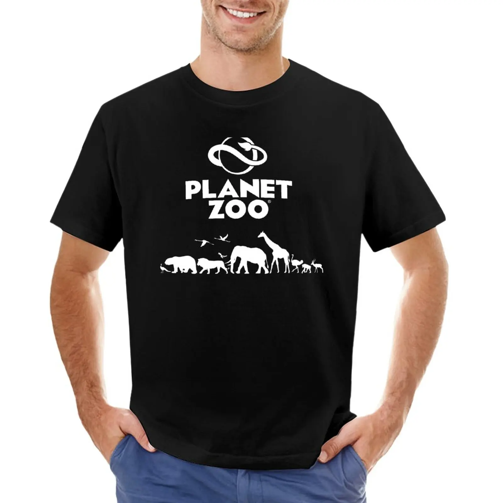 Planet Zoo T-Shirt Hippie Clothes Camicie Graphic Tees Ragazzi Animal Print T-Shirt Per Uomo Pack