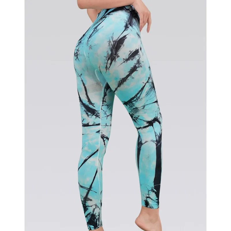 New Fashion Casual Gym Legginsy Alla Caviglia Tie Dye Vita Alta Yoga Leggins Pantaloni Donna Skinny Leggings Senza Cuciture Pantalones