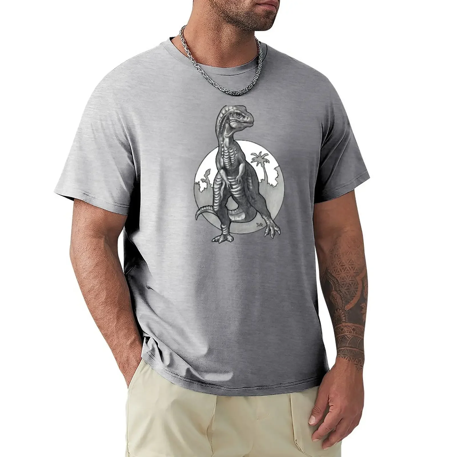 Hungry Allosaurus On The Move T-Shirt Summer Tops Plus Size Plus Size Top T-Shirt Grafiche Da Uomo