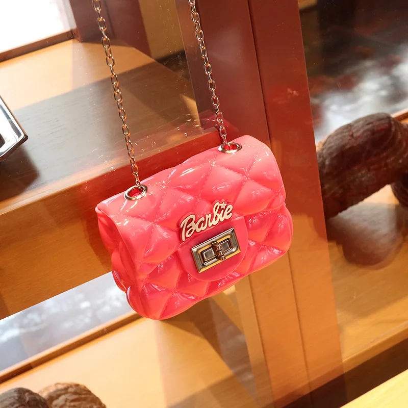 Kawaii Miniso Anime Cushion Cute Barbie Cartoon Lipstick Bag Jelly Bag Small Fragrante Wind Diamond Cross Body Bag Regalo Per Ragazze