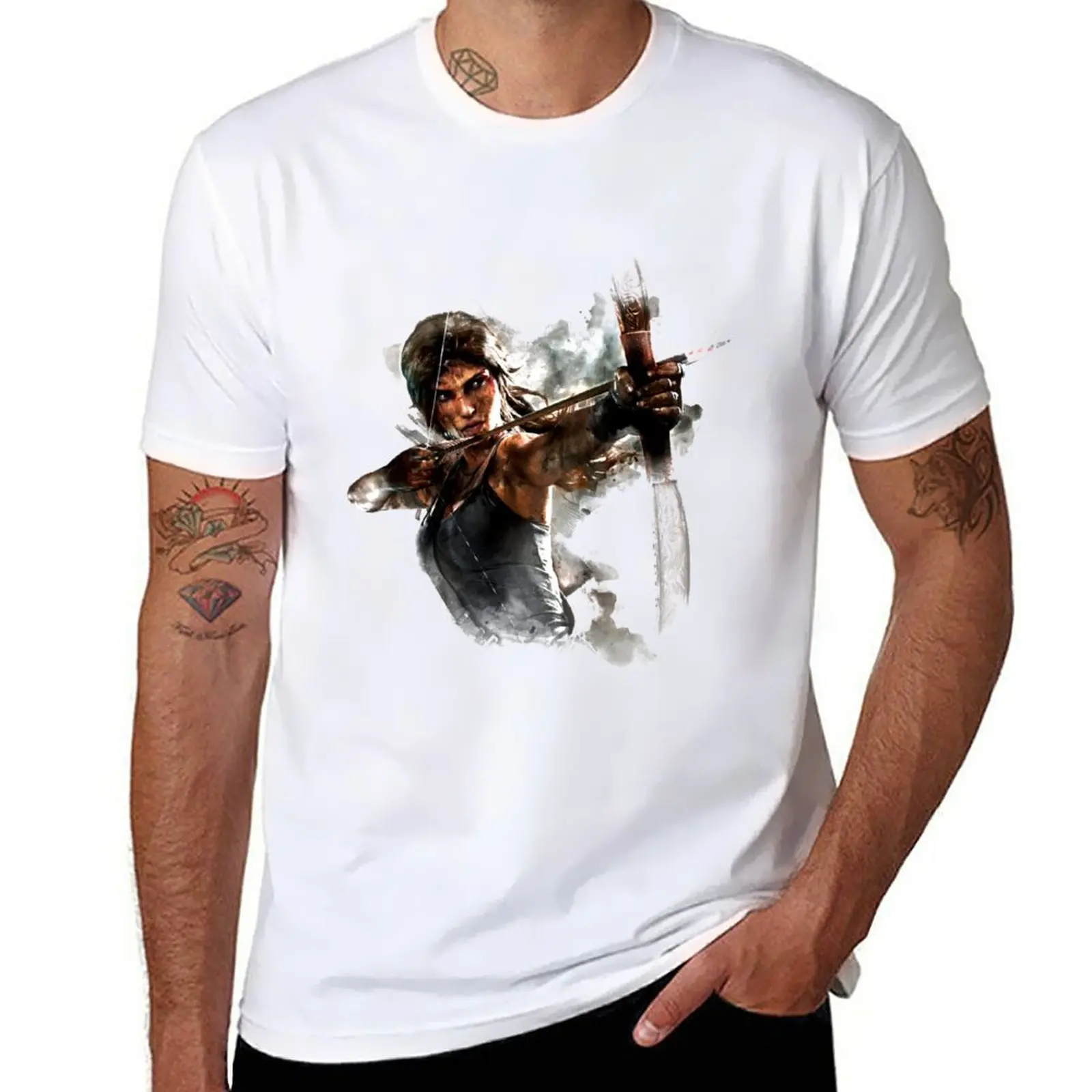Nuova Pittura Tomb Raider, Sopravvivenza, Videogioco, Gioco, Rise Of The Tomb Raider, Anni '90, T-Shirt Tomb Raider